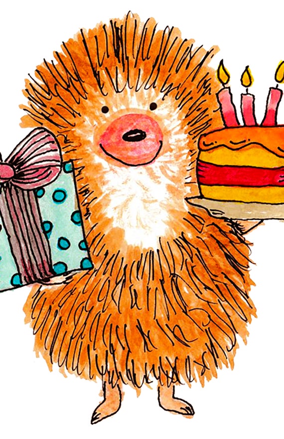 Best Friend Friendship Card Hedgie Hedgehog Happy Birthday Card