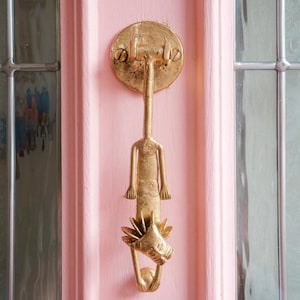 Ghanaian Ashanti Brass Door Knocker &#39;Lion&#39;