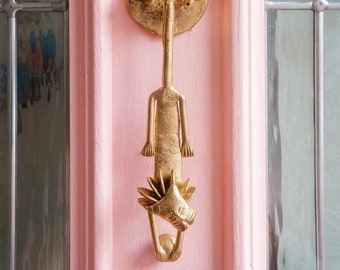 Ghanaian Ashanti Brass Door Knocker 'Lion'