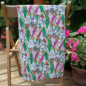 Indian Block Printed Scarf / Wrap &#39;Kingfisher&#39;