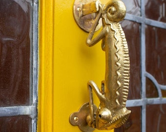 Ghanaian Ashanti Brass Door Knocker 'Chameleon'