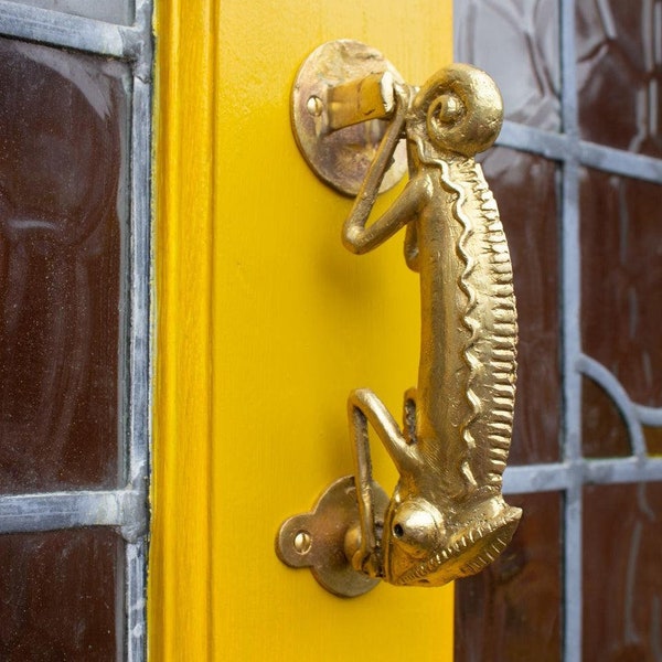 Ghanaian Ashanti Brass Door Knocker 'Chameleon'