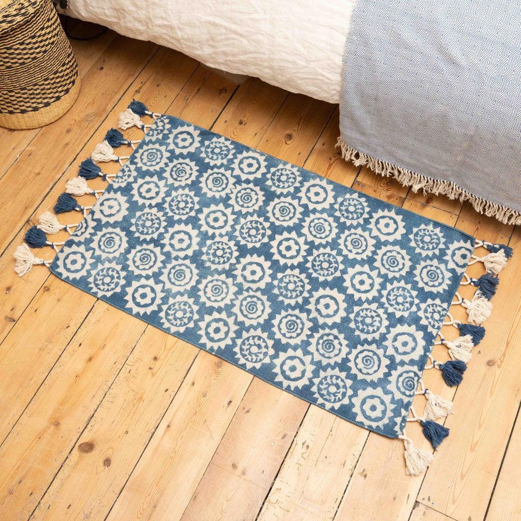 Pathways Handwoven Area Rug in Rain - Ethical Home Decor