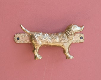 Ghanaian Ashanti Brass Door Handle 'Dog'