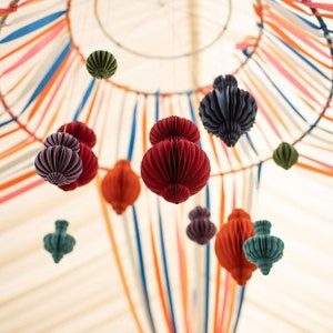 Indian Recycled Paper Decoration 'Large Orange Bauble'-Decoration-AARVEN