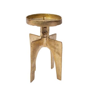 Ghanaian Ashanti Brass Big Pillar Candle Holder 'Strength'