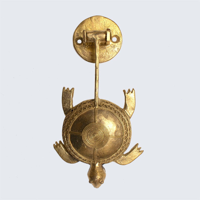 Ghanaian Ashanti Brass Door Knocker 'Turtle' image 2