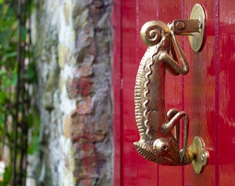 PREORDER Ghanaian Ashanti Brass Door Knocker &#39;Chameleon&#39;