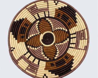 Uganda Craft Collection Plate 'Earthy Houses and Cats'