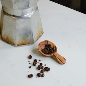 Olive Wood Coffee Spoon With Short Handle