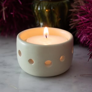 Kenyan Soapstone Tea Light Candle Holder &#39;Moon&#39;