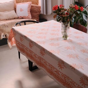 Indian Organic Cotton Tablecloth &#39;Monkey & Palm Tree&#39;