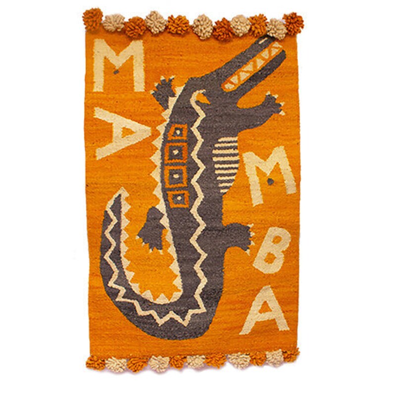 Woven Kenyan Wall Hanging/rug 'mamba Crocodile' Etsy