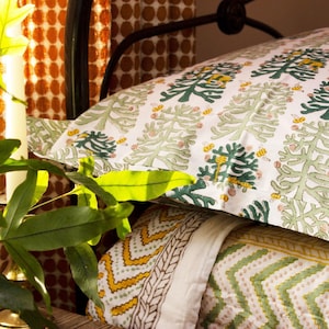 Indian Block Printed Pillow Case &#39;Monkey Puzzle&#39;