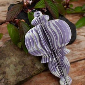 Indian Recycled Paper Decoration 'Large Lilac Wavey Lines'