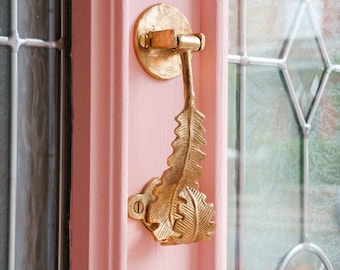 Ghanaian Ashanti Brass Door Knocker 'Feather'