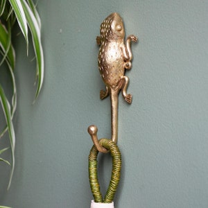 Ghanaian Ashanti Brass Hook &#39;Frog&#39;
