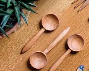 Olive Wood Long Handled Coffee Spoon