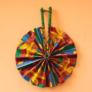 Ghanaian Wax Cotton Fabric Fan &#39;Dambai&#39;