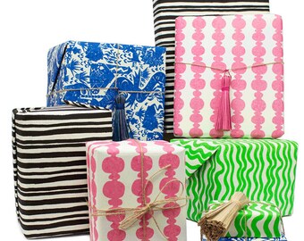 Hand Printed Recycled Gift Wrapping Bundle