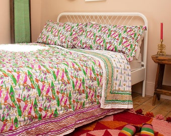 Indian Kantha Quilt 'Kingfisher'