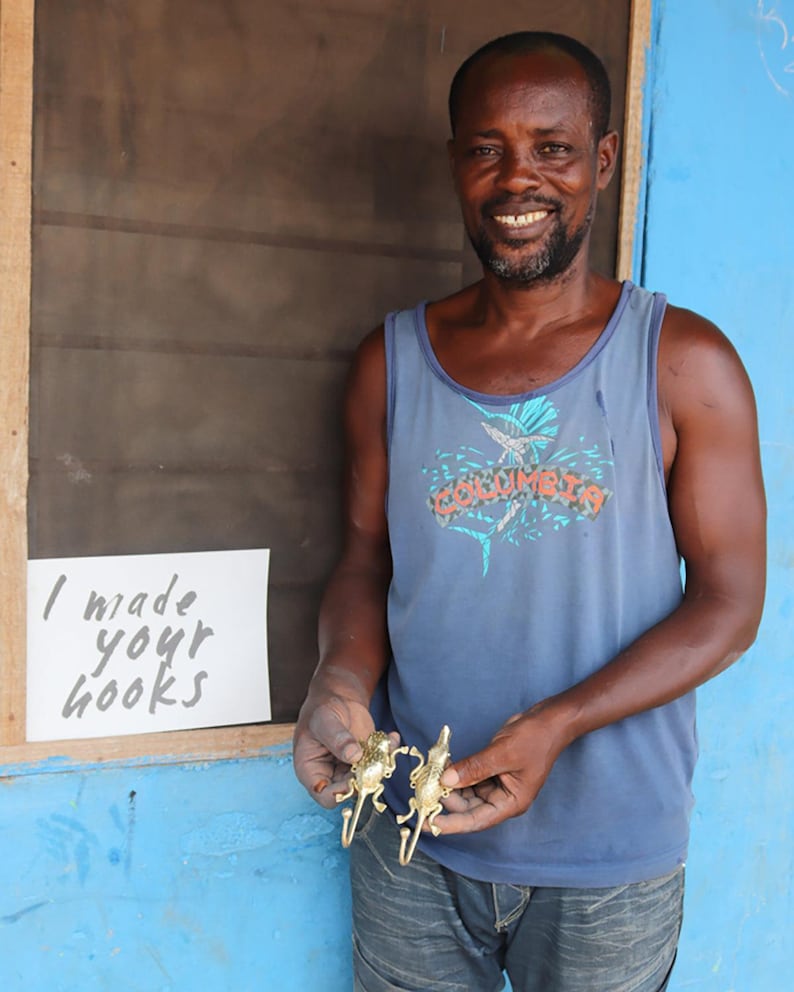 Ghanaian Ashanti Brass Door Knocker 'Lobster' image 7