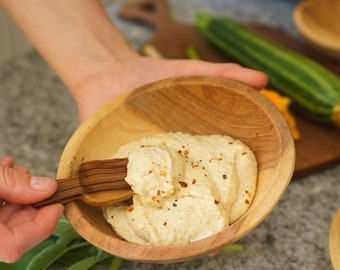 Olive Wood Small Square Scoop