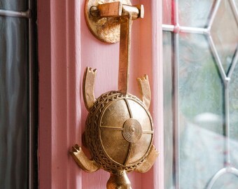 Ghanaian Ashanti Brass Door Knocker 'Turtle'