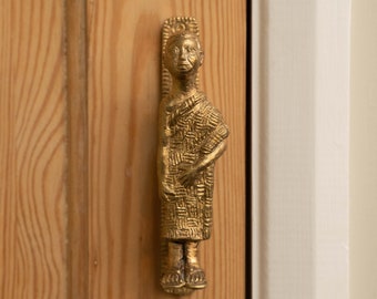 Ghanaian Ashanti Brass Door Handle 'Patiently Waiting'