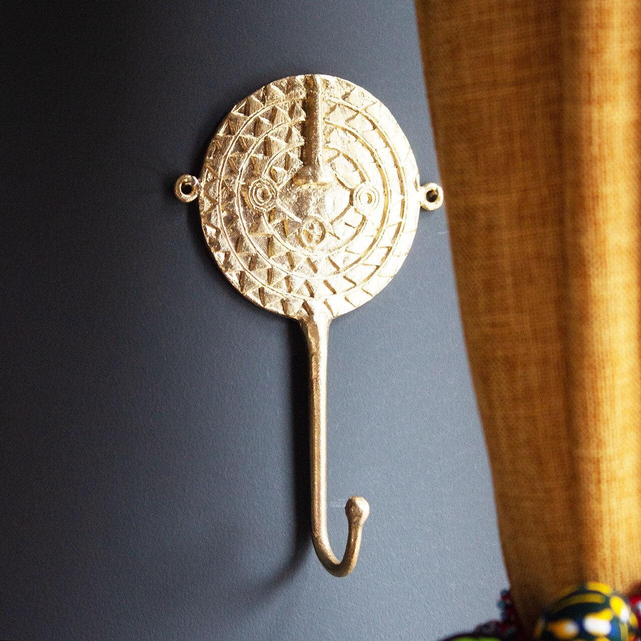 Ghanaian Ashanti Brass Hook 'Sun Mask'
