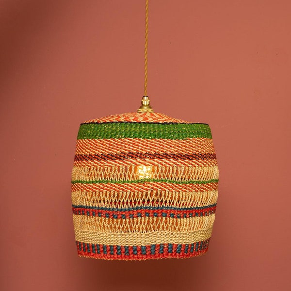 Ghanaian Handwoven Open Weave Lightshade 'Kambuchari'