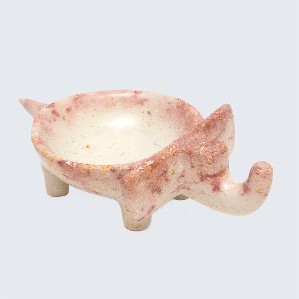 Kenyan Soapstone Elephant Soap Dish 'Hints of Pink' Etsy