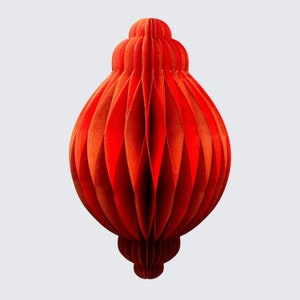 Indian Recycled Paper Decoration 'Large Orange Bauble'-Decoration-AARVEN