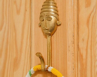 Ghanaian Ashanti Brass Hook 'Striped Mask'