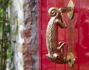 Ghanaian Ashanti Brass Door Knocker 'Chameleon'