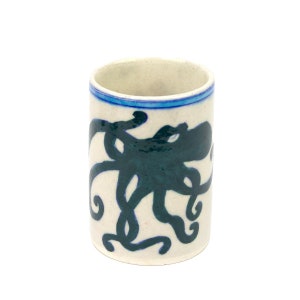Hand Painted Indian Toothbrush Holder 'Octopus'