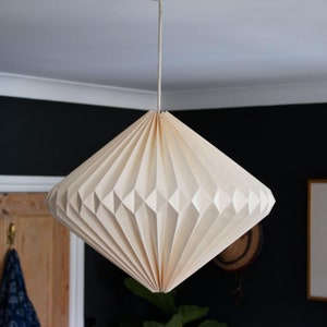 Indian Hand-folded Paper Diamond Light Shade 'Natural Calico'