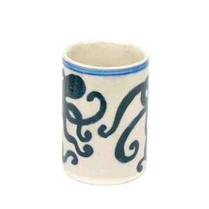 Hand Painted Indian Toothbrush Holder 'Octopus'