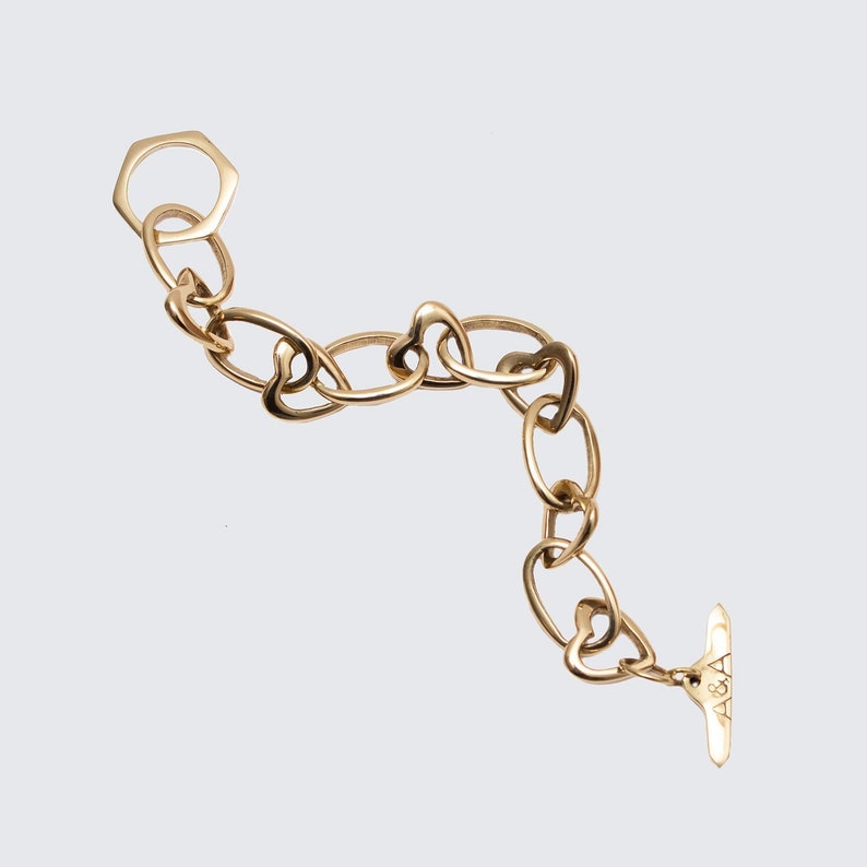 Upendo Hearts Large Link Chain Bracelet-Bracelet-AARVEN