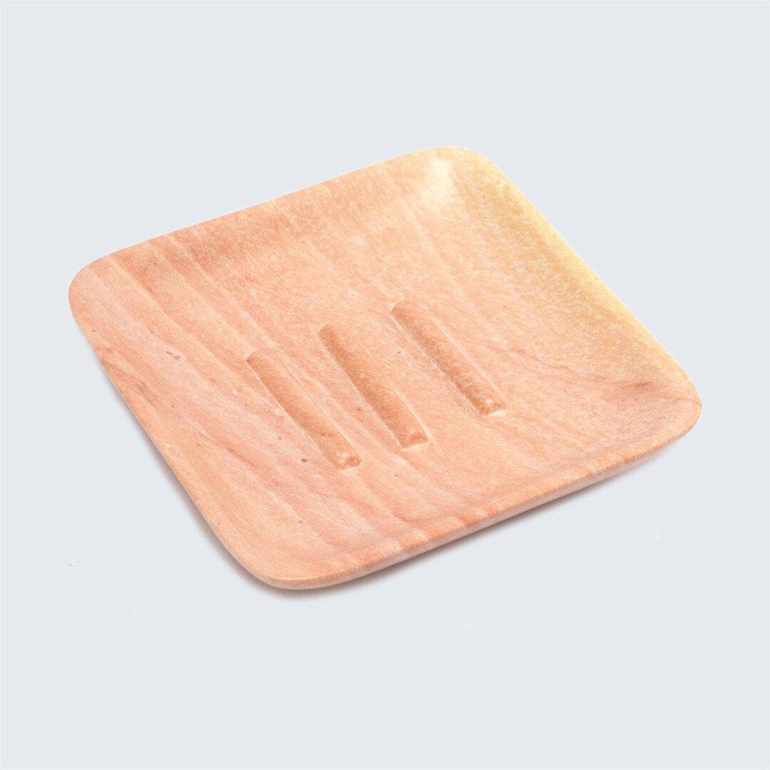Kenyan Soapstone Square Soap Dish 'marbled Pink' Etsy