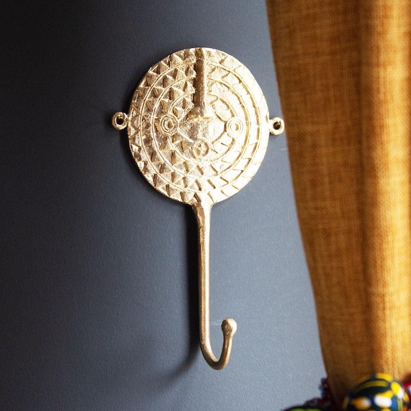 Ghanaian Ashanti Brass Hook 'Sun Mask'