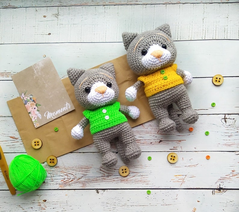 PATTERN crochet Cat in sweater Amigurumi Cat pattern PDF How Etsy