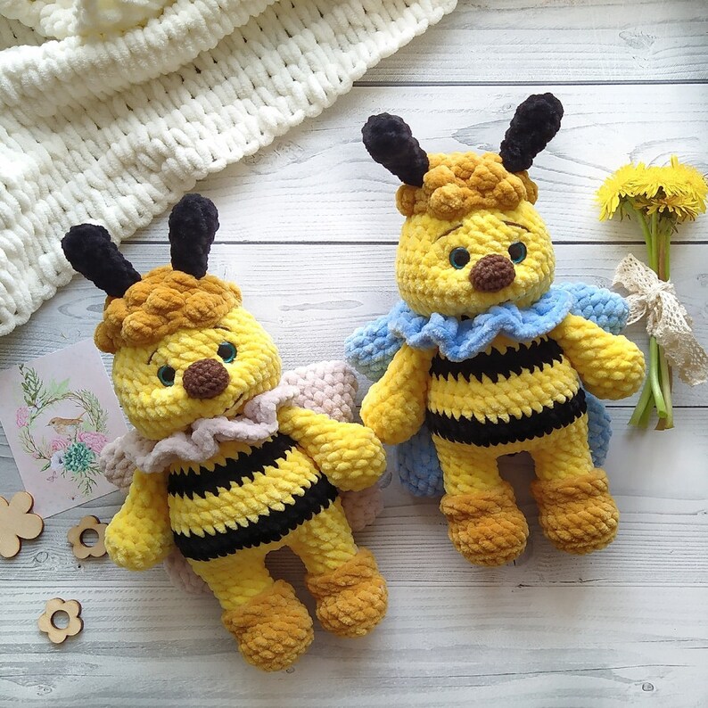 PATTERN Crochet Plush Amigurumi Bee Plus Bee PDF Pattern Etsy