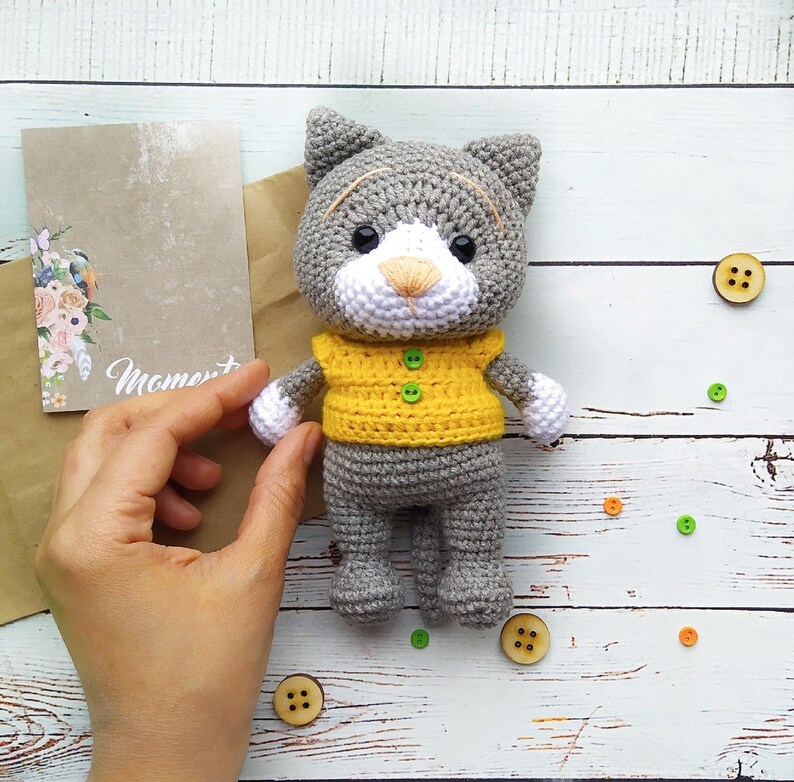 PATTERN crochet Cat in sweater Amigurumi Cat pattern PDF How Etsy