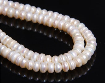 #39 Peach Pearls Natural Light Pink Round Button Freshwater Pearl Size 6-7 mm