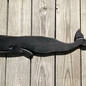 22” Black Wood Whale