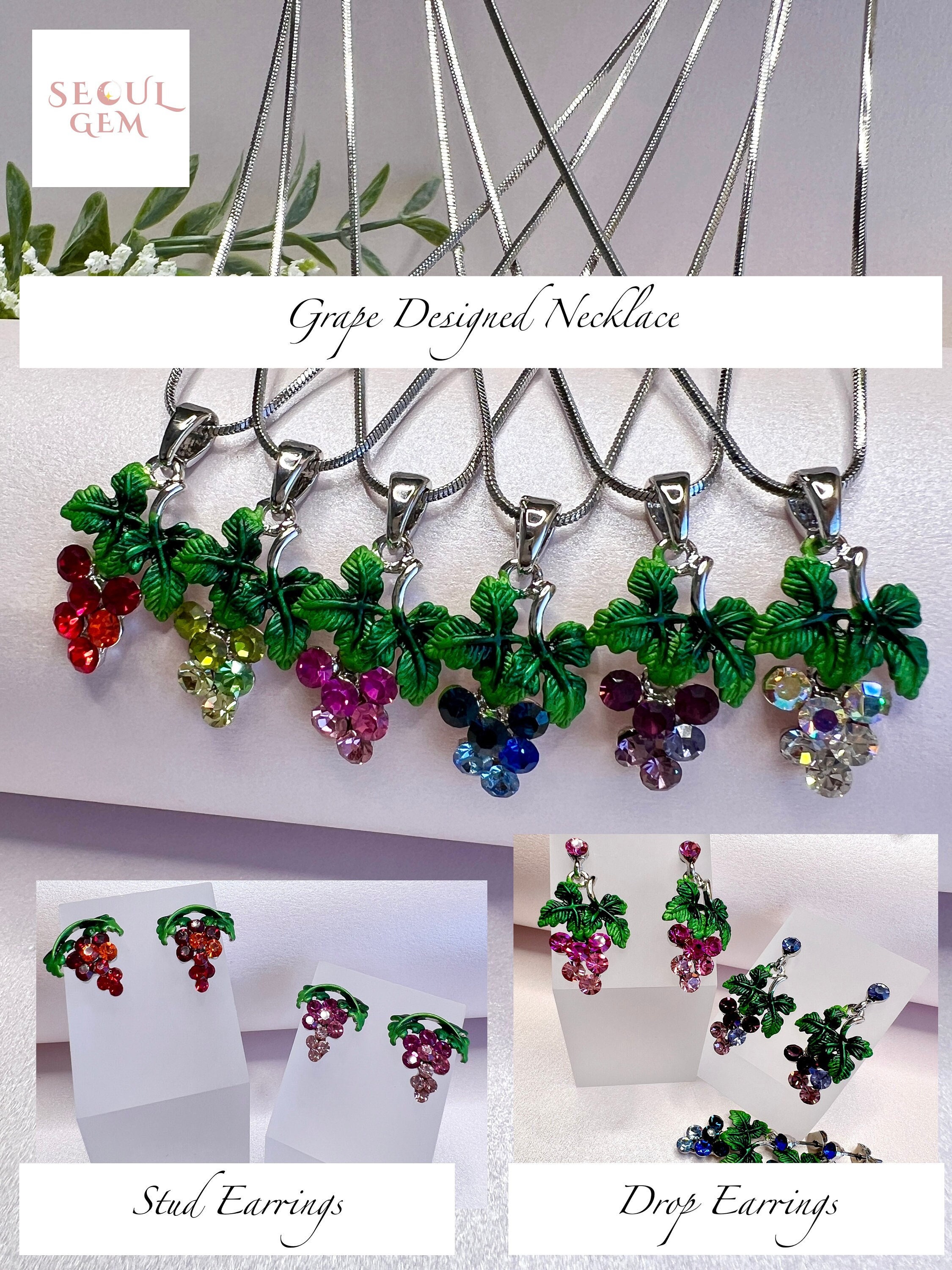 Grape Jewelry Set - Etsy