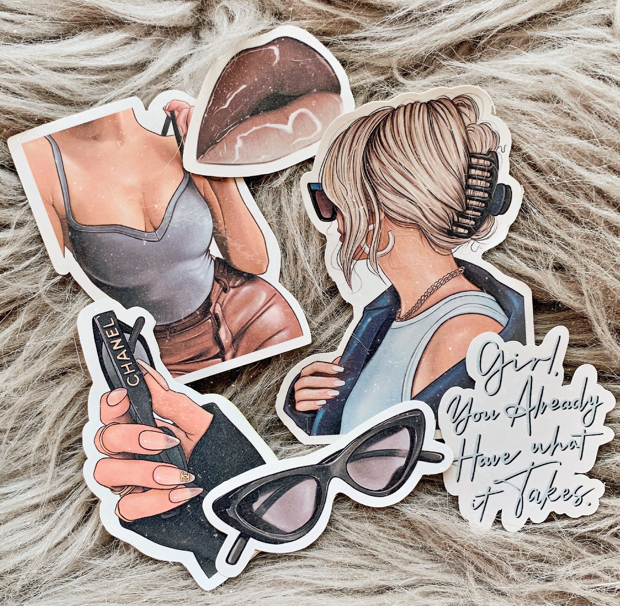 Fashion Stickers Set Fashion Girl Stickers Fashion Etsy