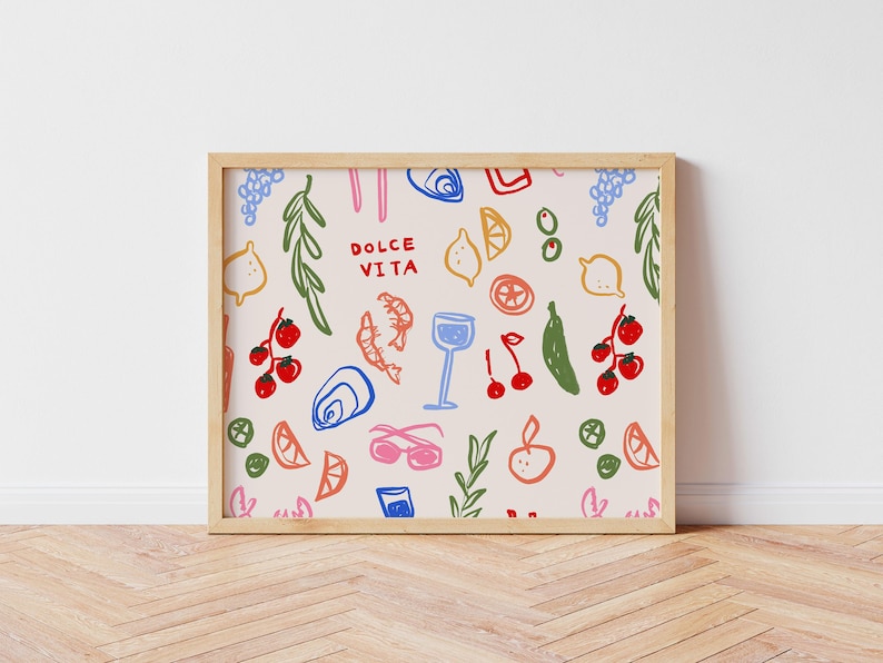 Dolce Vita Print, Print Wall Art, Horizontal Wall Art, Kitchen Prints