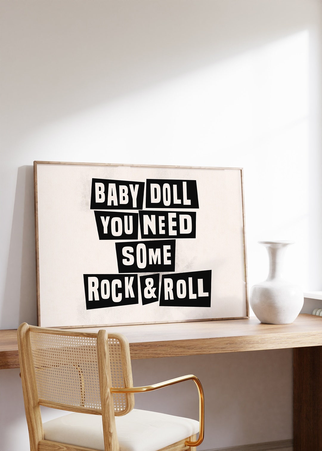 Baby Doll You Need Some Rock & Roll Print, Rock and Roll, Lyrics Print, Trendy Wall Art, Music